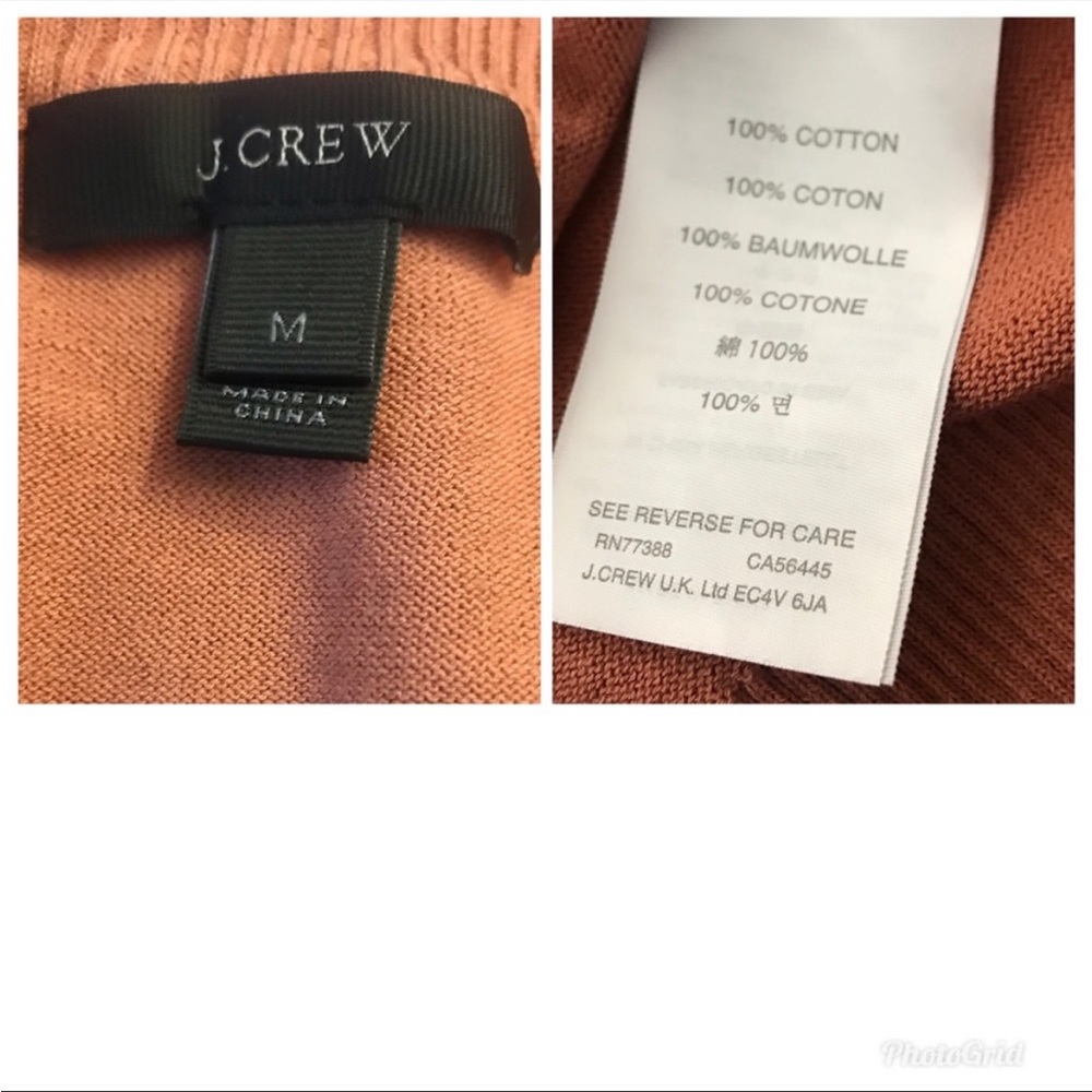 J. Crew Cotton Cardigan Sweater in Pumpkin Orange - Size Medium - Picture 5 of 11